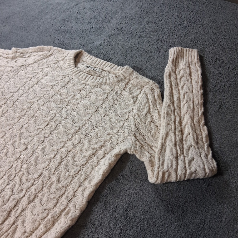 AMERICAN EAGLE Crewneck Pullover Yellow Cable Knit Sweater Women's Size S